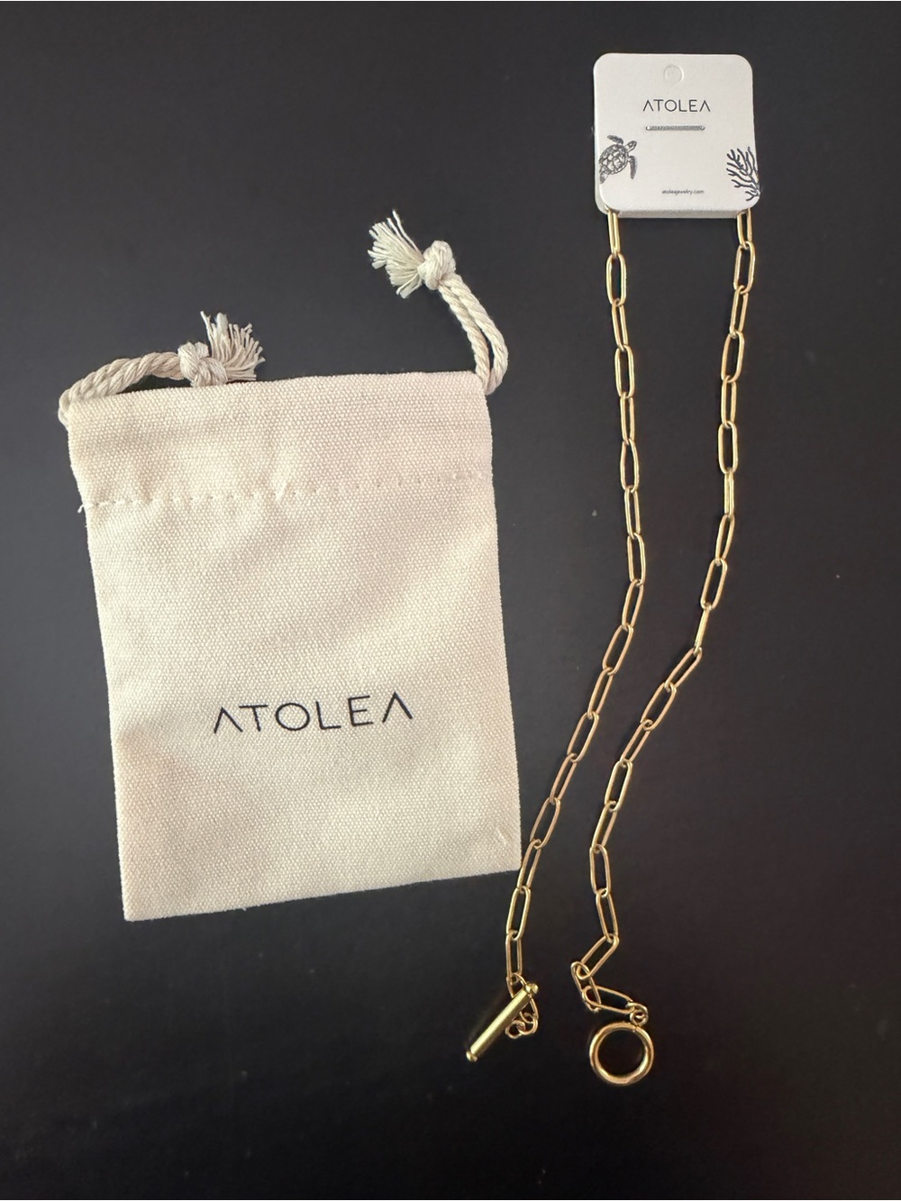 Gold Paperclip Toggle Choker Necklace - NWT - Atolea